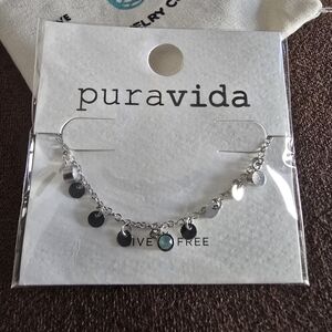Pura Vida Silver Disc Charm Bracelet